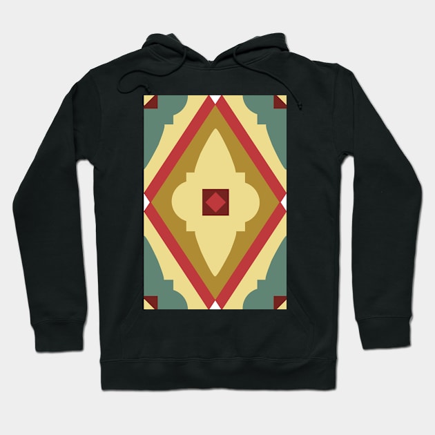 Abstract diamond geometric pattern red, yellow and green Hoodie by colorofmagic